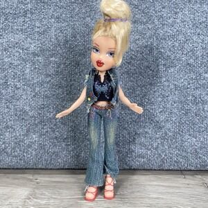 Bratz Doll Cloe Girls Nite Out 2001 Denim Jean Outfit High Heels 10" Tall Toy